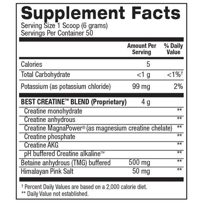 Best Creatine - Creatine Monohydrate, Himalayan Salt - Strength, Pump, Endurance, Muscle Growth, Muscle Definition - No Bloat - Snow Cone - 50 Servings - 10.58 Ounce